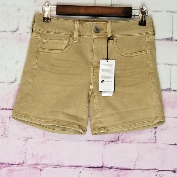 AEO TWILL SKINDIGO MIDI JEAN SHORTS 2 NWT